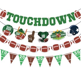 GERMISHUYS Football Party Decorations, Football Party Supplies Includes Football Banner Sport Theme Football Pennant Banner, Super Football Decorations for Football Game Day Party