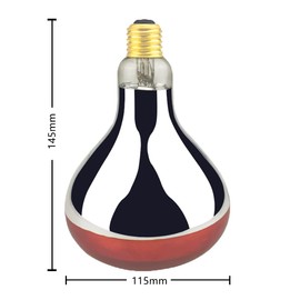 BONGBADA Heat Lamp Bulb R40 250 Watt 6 Pack Painted Red Infrared Glass Lamp Bulb for Food Service, Brooder Bulb, Chicks, Pet, Bathroom.