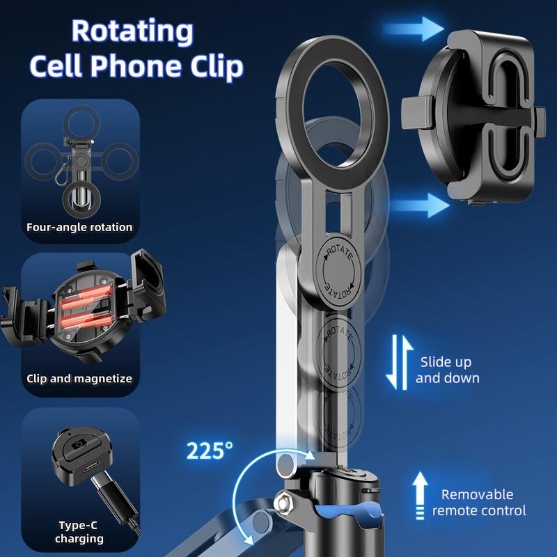 Foldable Multifunctional magnetic selfie stick phone tripod, can simulate camera