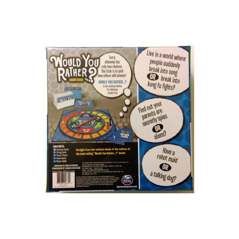 Spin Master Games 2014 Would You Rather Board Game