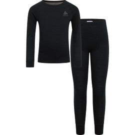Odlo Bambino Set di biancheria termica MERINO 200, Nero, 152