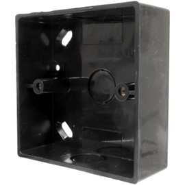 Black Pattress Box Single 32mm PVC Surface Box with Knockouts for 20mm Conduit and 25x16mm Mini-Trunking (2)