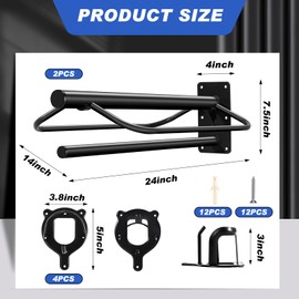 6 Pack 2 Pcs Saddle Rack Wall Mount with Pad Bar 4 Pcs Horse Bridle Rack Metal Bracket Bridle Hooks Detachable Portable Saddle Stand Tack Storage for Western Horse Trailer Stall Supplies Accessories