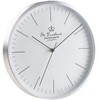 St. Leonhard Kitchen Clock Radio Silent: Modern Aluminium Radio Wall
