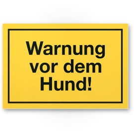 Komma Security Warning of the Dog Sign 30 x 20 cm Weatherproof Dog Sign Garden Gate Driveway Gate Front Door Sign Deterrent Warning Sign Burglary Protection