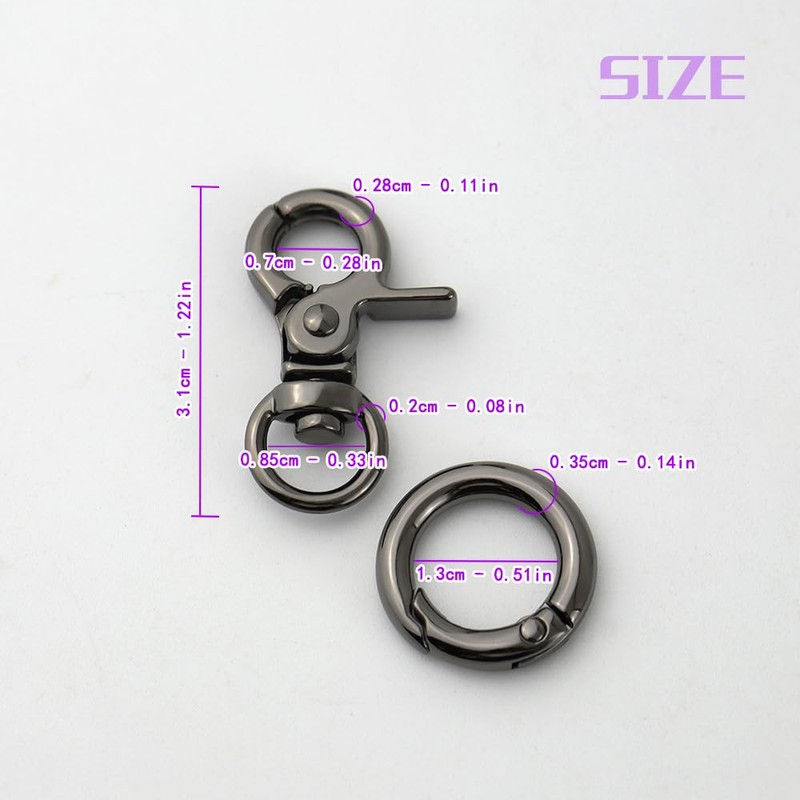 [FUSSED] 2pcs Lever Nascan Rotating Key Chain Swivel Snap Hook
