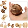 Natural Wood Dumbbell Unicycle Bell Roller Pet Chew Toy for