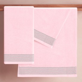 Belizzi Home Ultra Soft Cotton 6 -Piece Hand Towel Set 16x24 Inch, Ideal for use in Bathroom, Kitchen, Gym, Spa & General Cleaning, Compact & Lightweight Multi Purpose Hand Towels - Pink