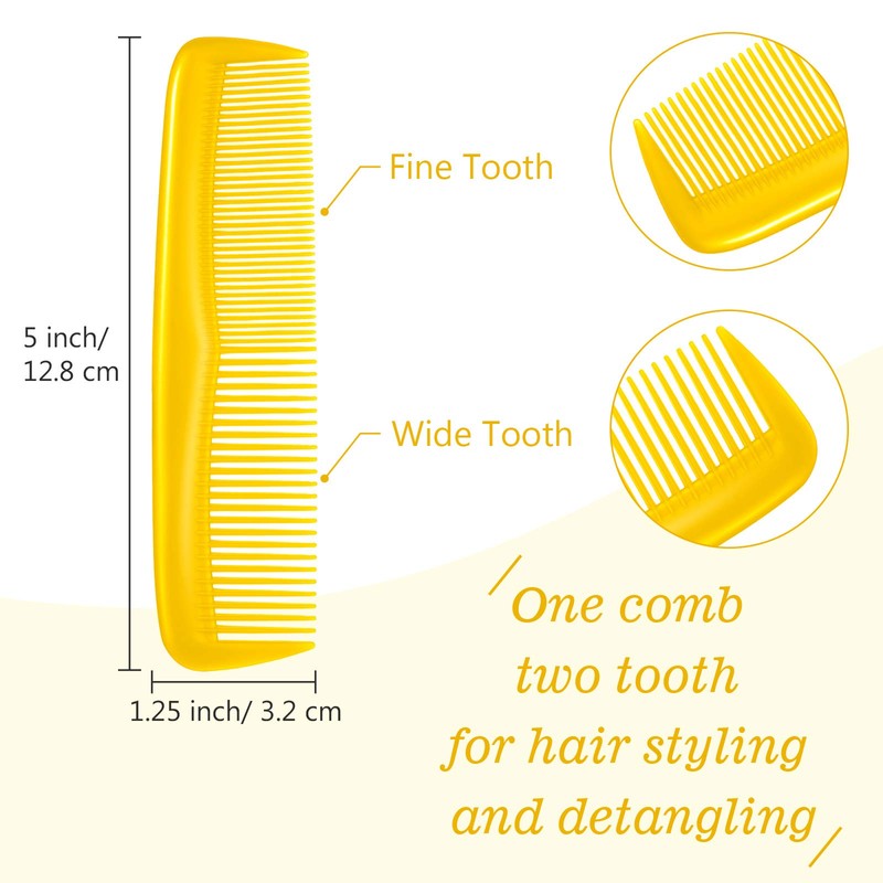 Leinuosen 12 Pieces Hair Combs Set Pocket Plastic Fine Tooth