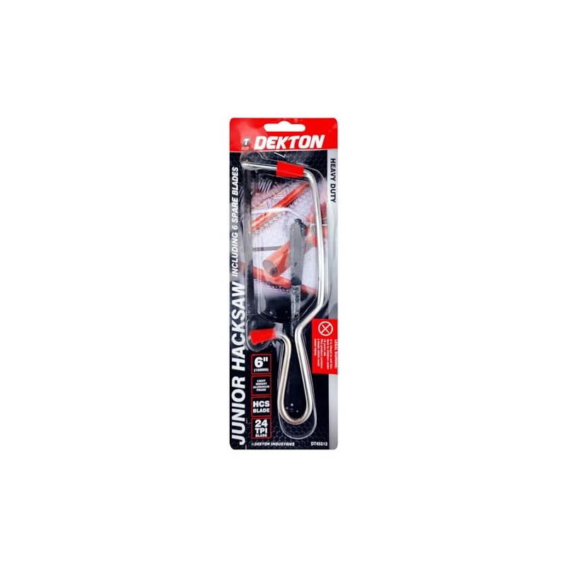 Dekton Junior Hacksaw With Blade & 6 Extra Blades-Lightweight aluminium