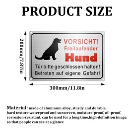 Raxfekro Caution Dog Sign 30 x 20 cm Dog Signs Warning Warning Dog Sign Sign Warning Of The Dog Free-Ranging Dog Sign Metal Sign Caution Biting Dog Sign