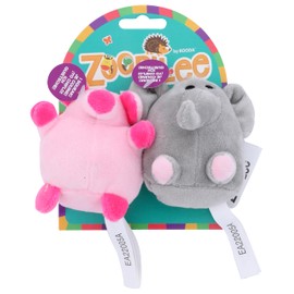 ZOOBILEE 32023 Mini Elephant & Pig Dog Toy (2 Pack)