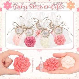 Demissle - Juego de 40 jabones de flores de rosas para bodas, bodas