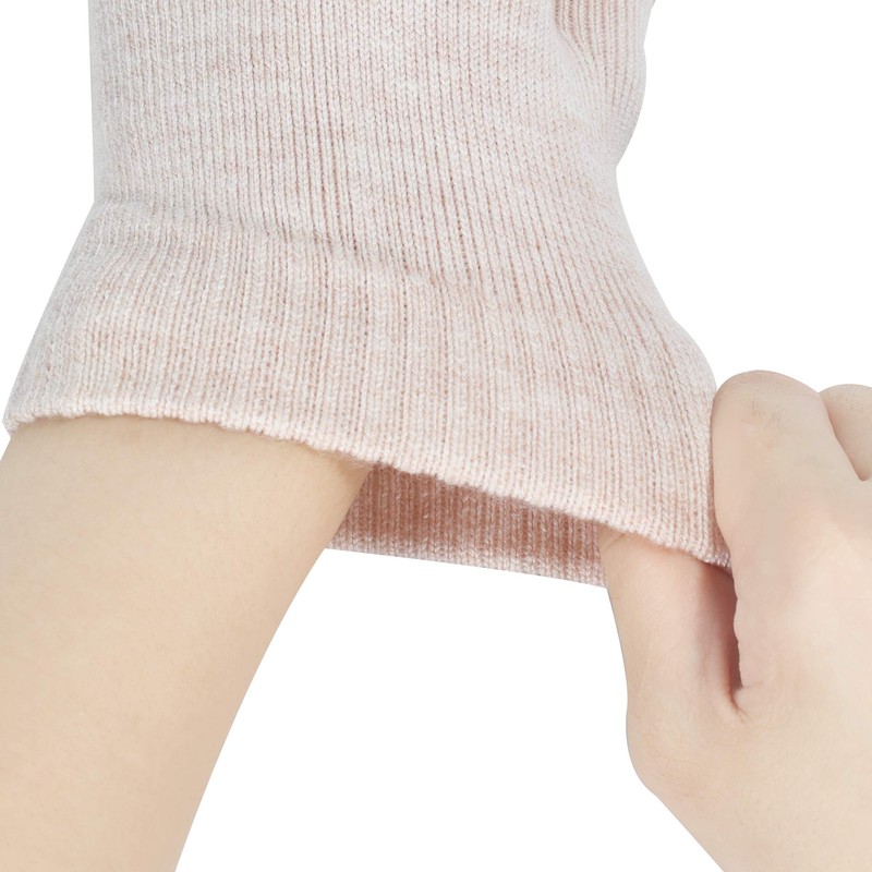 ZLYC Women Winter Fingerless Gloves Wool Knit Half Finger Stretch