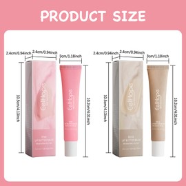 Ninnyi 2 PCS Moisturizing Lip Butter Balm with 2 White Lip Brush, Instant Moisture Hydration Brightens Balm, Pink + Khaki