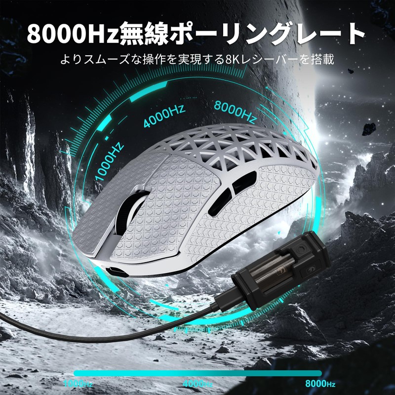 MAMBASNAKE M5Ultra Gaming Mouse, 8K Carbon Fiber Mouse, Wireless, Wireless,