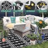GarveeLife Outdoor Rug for Patio, 8x10FT Reversible Plastic Straw Rug,