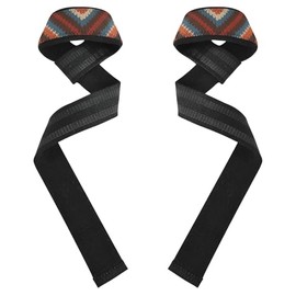 Correas de levantamiento de pesas de punto rojo y azul de 26 pulgadas, antideslizantes, para levantamiento de pesas, culturismo, levantamiento de pesas y peso muerto, guantes de gimnasio