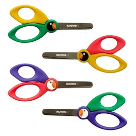 Kores - Birdy: Children Safety Scissor for Kids and Students, Blunt Tip and Wear-Resistant Stainless Steel, School Supplies, Pack of 1 in Assorted Colours