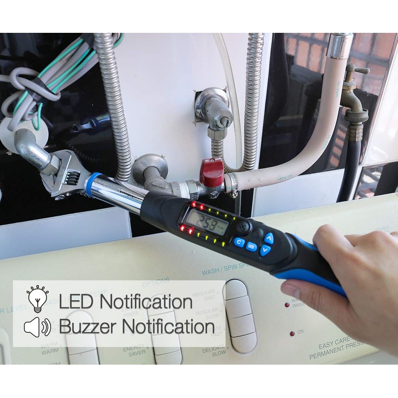 Summit Tools Adjustable Digital Torque Wrench, 2.21 to 44.24 ft-lb.