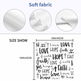 Handwritten Alphabet Table Napkins Cloth Set of 4 Soft Hope Faith Love Heart Washable and Reusable Dinner Napkins for KitchenWeddings Parties 18 x 18 inch