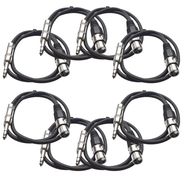 Seismic Audio SATRXL-F2Black8 2-Feet XLR Female to 1/4-Inch TRS Patch
