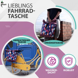 IKURI Bicycle Bag for Pannier Rack Saddle Bag Single Bag Pannier Bag Removable with Carry Strap for Women Waterproof Peras Model Blue