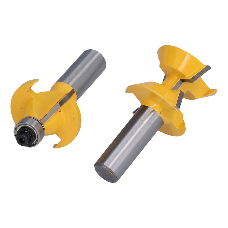 2Pcs Tongue Groove Router Bit 120° with Edge Banding Woodworking