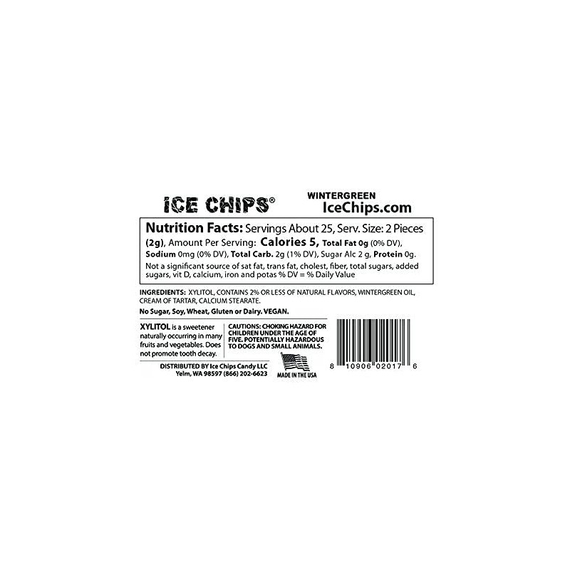 ICE CHIPS Xylitol Candy 6 Tins (Minty Pack); Low Carb,