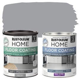 Rust-Oleum 367600 Home Interior Floor Coating Kit, Semi-Gloss Aged Gray