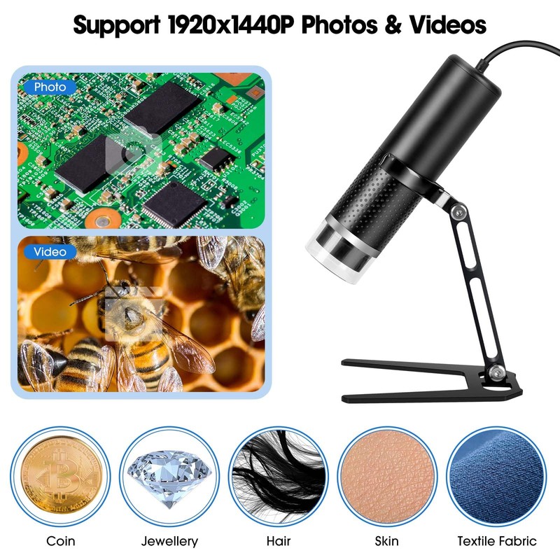 Cainda USB Digital Microscope Compatible with iOS and Android Devices,