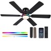 Mpayel Ceiling Fans with Lights- 52" RGB Low Profile Indoor