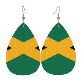 Jamaica Flag Earrings For Women Girls Lightweight Teardrop Dangle Earrings Jewelry Gift