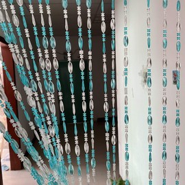 ZiDeTang Acrylic Beaded Door Curtain Décor Tassel Room Divider Curtain (Blue, 100cm by 195cm)