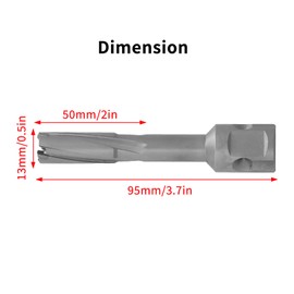 Annular Cutter, 1.97inch Depth Multi-Aperture Efficient Precise Cutting 40CR Carbide Hallow Hole Plate Core Drill Bit(13mm)