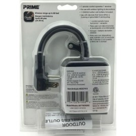 Prime Outdoor Wireless Remote 2 Outlets 80ft Range Exterior Light   1502-442