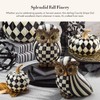 MACKENZIE-CHILDS Owl, Fall Owl Decor for Home, Black-and-White Courtly Stripe
