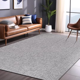 LuuL Home Easy Jute Rugs 8x10 Gray Color Living Room Indoor Outdoor Area Rug for Farmhouse Patio and Kitchen Rug High Traffic Washable Easy to Clean Solid Boho Woven Design Outside Carpet (8 x 10)