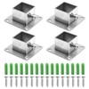 Aynaxcol 4Pcs Square Post Bases Flange Anchor Bases Stainless Steel