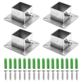 Aynaxcol 4Pcs Square Post Bases Flange Anchor Bases Stainless Steel for Heavy Duty Post Brackets for Fence Deck Railing Wood Porch Railings Mailbox Posts Support (1.5" * 1.5")