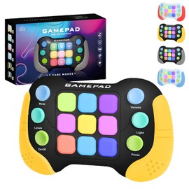 Light Up Pop it Game Quick Push Bubble Game,Yellow Puzzle Pop Games Fidget Toys,Electric Poppet Game,Speed Push Game Machine Popping Game for Kids Boys Girls 5 6 7 8 9 Year Old Christmas Birthday Gift