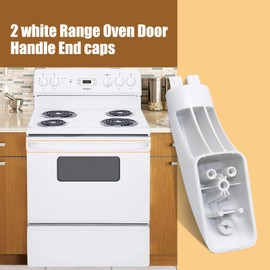 White Range Oven Door Handle End Cap Replacement Fit for GE/Hotpoint, AP3140301 & More - Direct Fit for Stove/Oven Door Handles