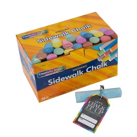 Fun Express Sidewalk Chalk and Handout Kit - Includes 36 Chalk and 30 Tags - Party and Classroom SuppliesBasic Supplies - 66 Pieces