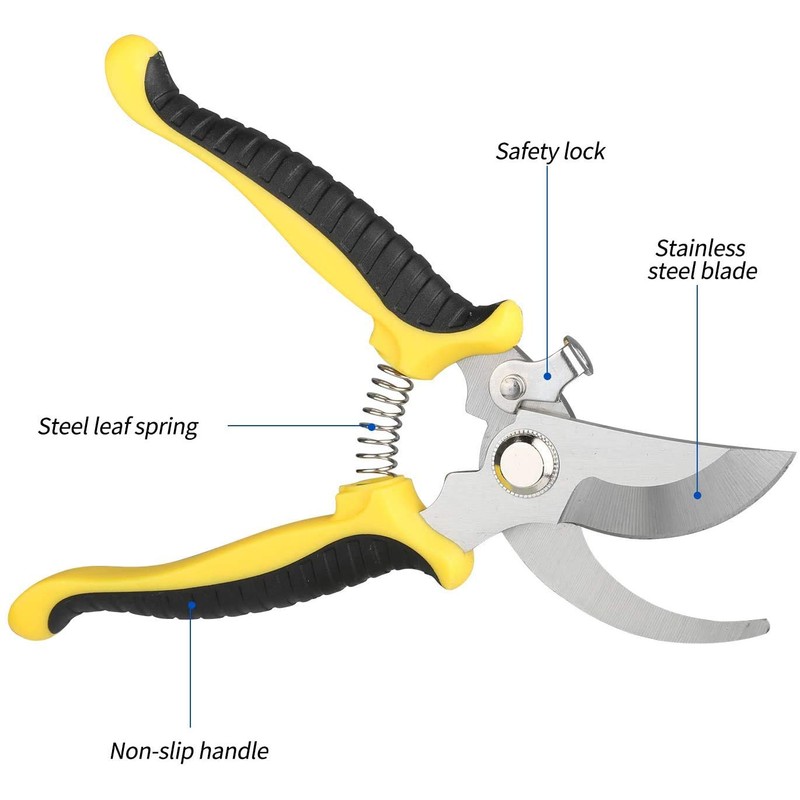 VPMeetx Secateurs Pruning Scissors - Professional High Carbon Alloy Steel
