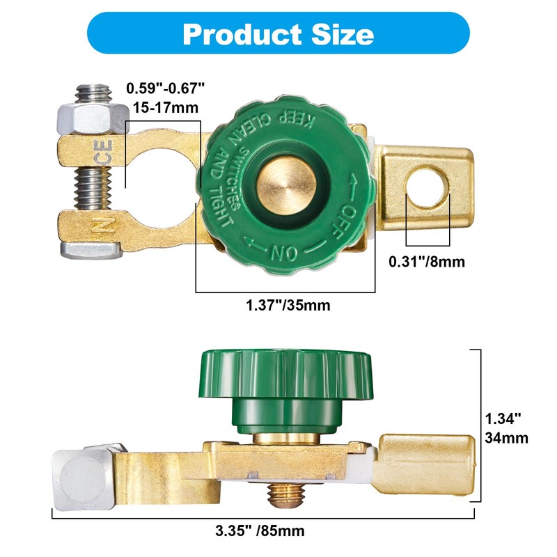 Spurtar Battery Disconnect Switch 12V - 24V Top Post, Quick