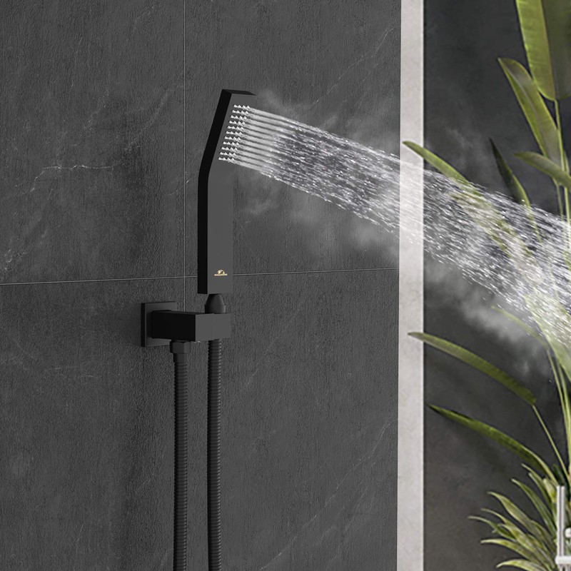 SunCleanse Rainfall Shower Faucet Set Matte Black Shower Combo Set