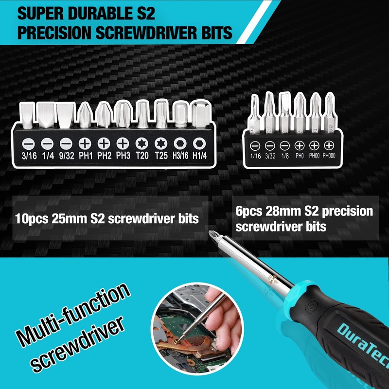 DURATECH Multi-Function Screwdriver Sets, Precision Mini Screwdriver T-Handle Screwdrivers, Screwdriver