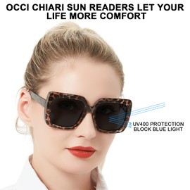 OCCI CHIARI Sunglasses Reading Glasses Sunglass Readers for Women Oversized Frame 1.0 UV Protection Outdoor 1.0 1.25 1.5 1.75 2.0 2.25 2.5 2.75 3.0 3.5
