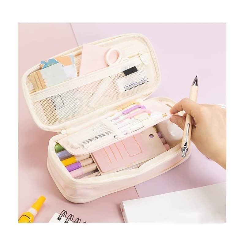 Arnuixty Large Storage Pencil Case Pen Bag with Zipper Big