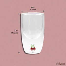 Karma, 10 Oz 3D Glass Cup, Cocktail Tumbler, Juice Glass, Fish